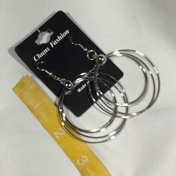 Multi-Circle Wire Dangle Earrings (UC3) - Picture 5 of 5